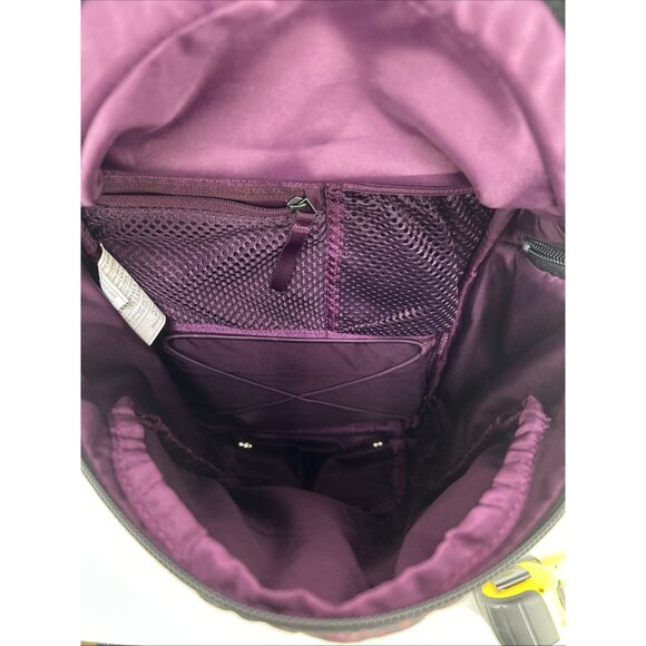 Lululemon Run All Day Black Burgundy Speckled  Backpack Hiking Biking Running - Picture 9 of 11